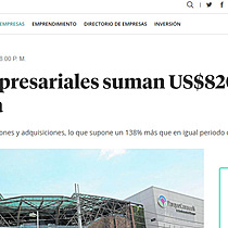 Movidas empresariales suman US$820 millones en Colombia